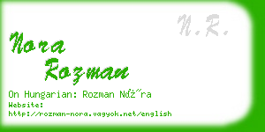 nora rozman business card